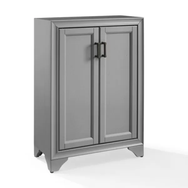 Bathroom Furniture-Kirkland's Home Distressed Wood Accent Cabinet Gray