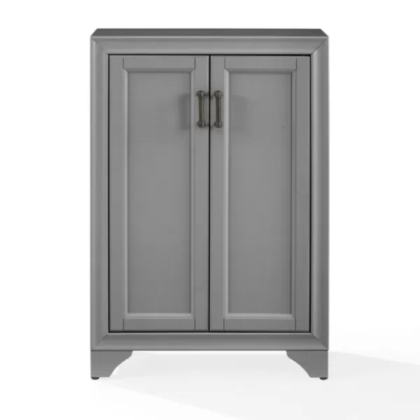 Bathroom Furniture-Kirkland's Home Distressed Wood Accent Cabinet Gray