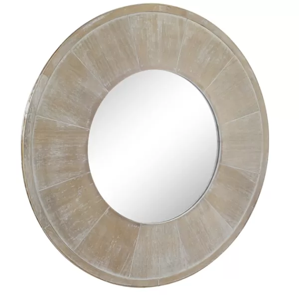 Decorative Mirrors-Kirkland's Home Distressed Wood Planked Frame Wall Mirror Brown