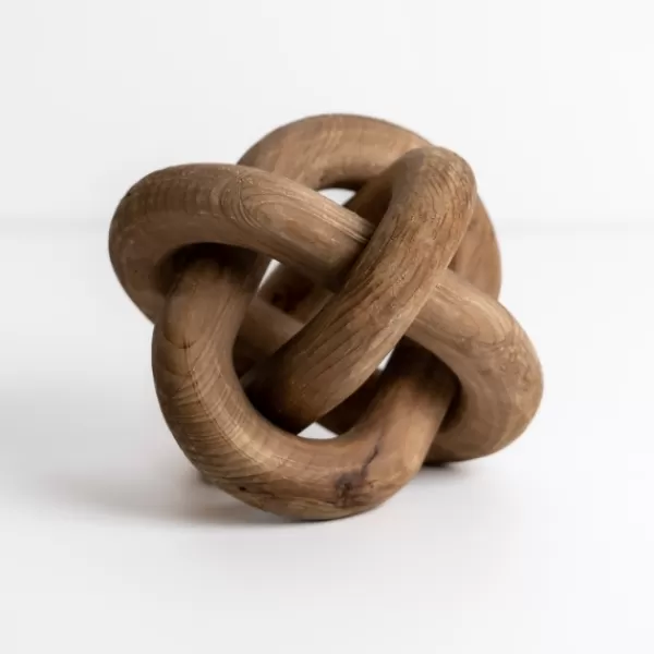 Statues & Figurines-Kirkland's Home Distressed Wooden Knot Sculpture Brown