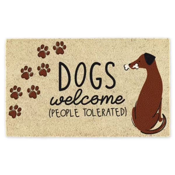 Doormats-Kirkland's Home Dogs Welcome People Tolerated Doormat Tan/Brown