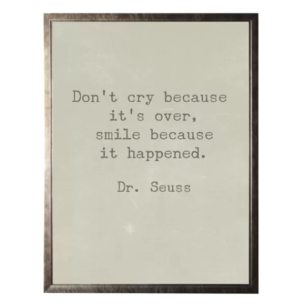 Wall Quotes & Signs-Kirkland's Home Don'T Cry Dr. Seuss Quote Framed Art Print Tan