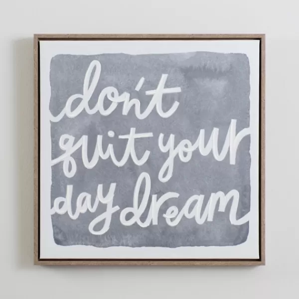 Wall Quotes & Signs-Kirkland's Home Don'T Quit Your Daydream Canvas Wall Plaque Gray/White