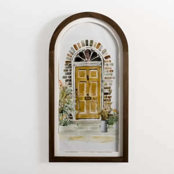 Framed Art-Kirkland's Home Door Arched Framed Art Print Yellow