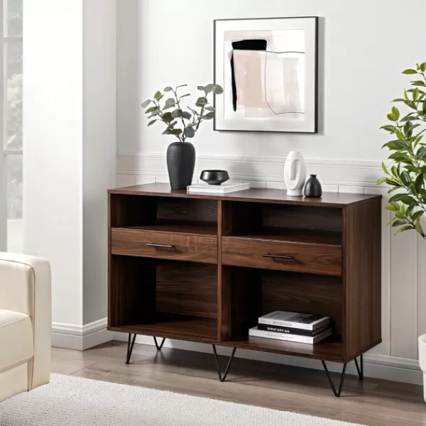 Console Tables-Kirkland's Home Doreen Dark Brown Hairpin Console Table