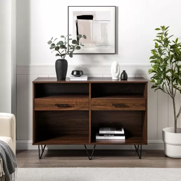 Console Tables-Kirkland's Home Doreen Dark Brown Hairpin Console Table