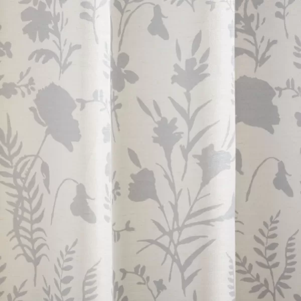 Curtains & Drapes-Kirkland's Home Dove Gray Floral 2-Pc. Curtain Panel Set, 84 In. Gray/White