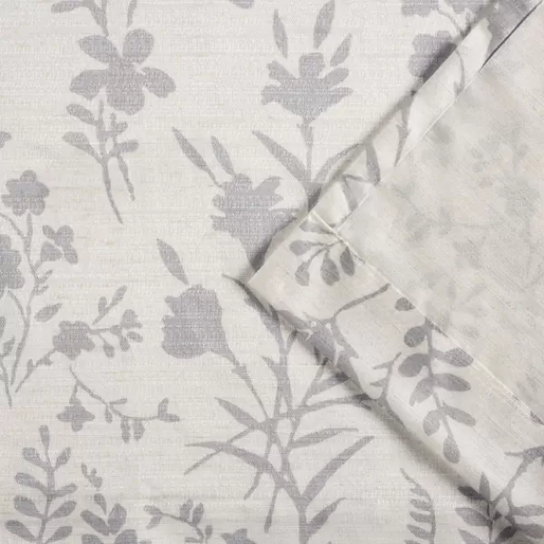 Curtains & Drapes-Kirkland's Home Dove Gray Floral 2-Pc. Curtain Panel Set, 84 In. Gray/White