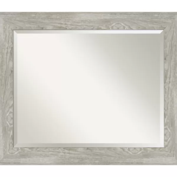 Decorative Mirrors-Kirkland's Home Dove Gray Scoop Frame Beveled Mirror, 34X28 In.