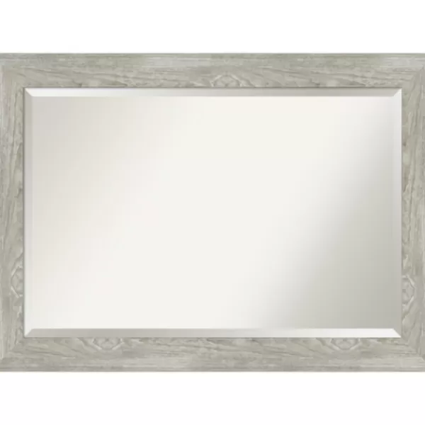 Decorative Mirrors-Kirkland's Home Dove Gray Scoop Frame Beveled Mirror, 42X30 In.