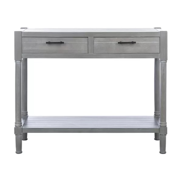 Console Tables-Kirkland's Home Dove Turned Leg Rustic Console Table Gray