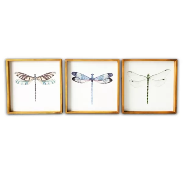 Framed Art-Kirkland's Home Dragonfly Framed Art Prints, Set Of 3 Green/Blue/Brown