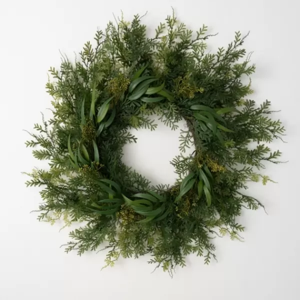 Wreaths-Kirkland's Home Draping Fern Wreath, 32 In. Green