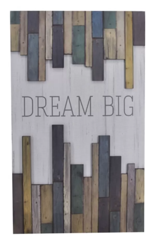 Wall Quotes & Signs-Kirkland's Home Dream Big Wood Slat Wall Plaque White/Blue/Purple