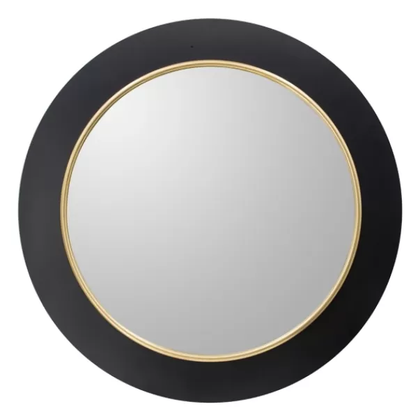 Decorative Mirrors-Kirkland's Home Drew Ii Black And Gold Round Led Mirror