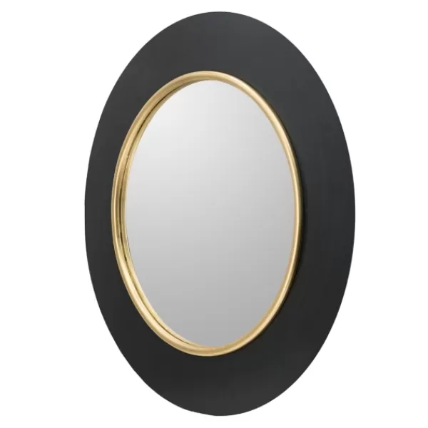 Decorative Mirrors-Kirkland's Home Drew Ii Black And Gold Round Led Mirror