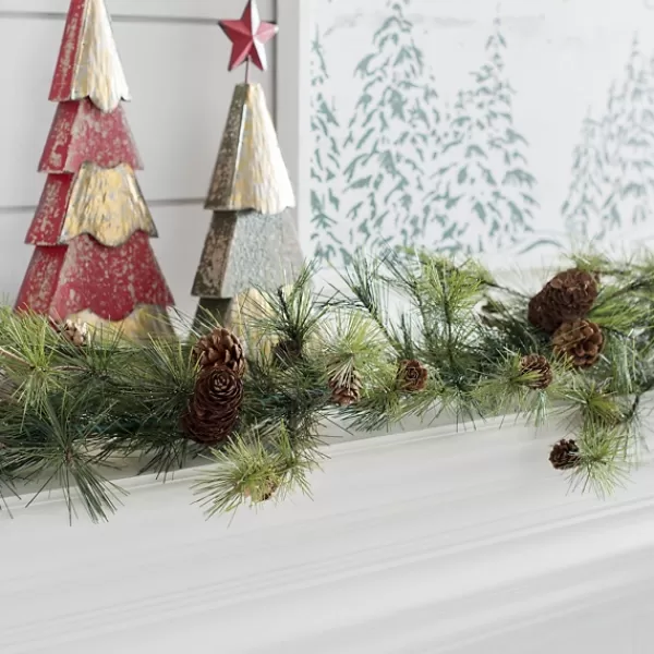 Arrangements & Greenery-Kirkland's Home Drooping Snowy Ming Pine Christmas Garland Green