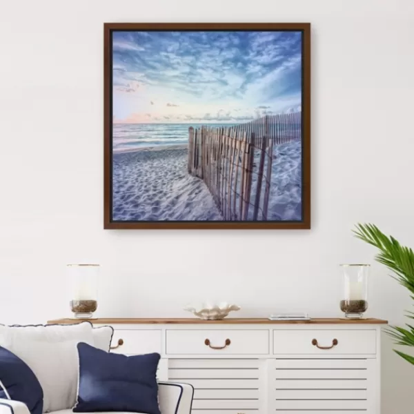 Framed Art-Kirkland's Home Dune Daybreak Framed Canvas Art Print Blue/White