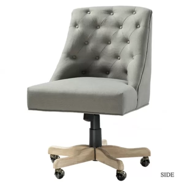 Office Furniture-Kirkland's Home Dylan Upholstered Office Chair Gray