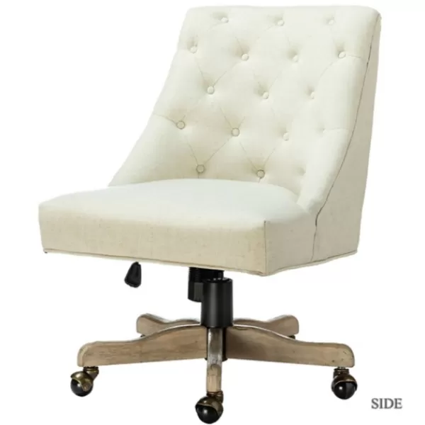 Office Furniture-Kirkland's Home Dylan Upholstered Office Chair Ivory