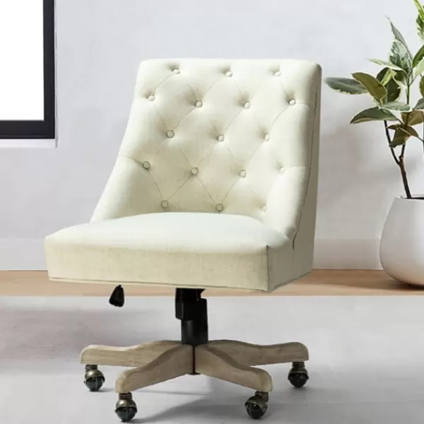 Office Furniture-Kirkland's Home Dylan Upholstered Office Chair Ivory