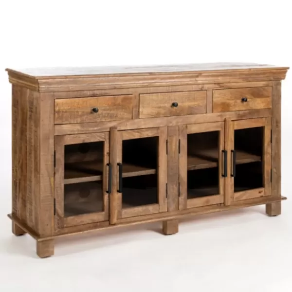 Cabinets & Sideboards-Kirkland's Home Easton Mango Wood 4-Door Cabinet