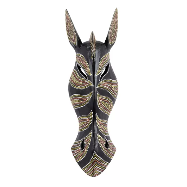 Wall Plaques-Kirkland's Home Ebony Dot Art Zebra Mask Wall Sculpture Black