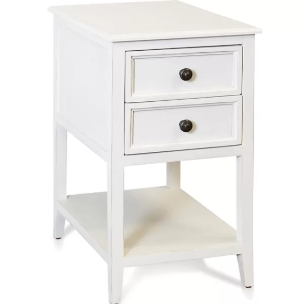 Accent & End Tables-Kirkland's Home Eggshell Slim Side Table With Shelf White