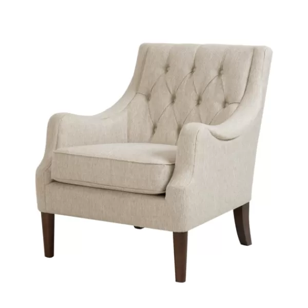 Accent Chairs-Kirkland's Home Elle Tufted Cream Accent Chair White