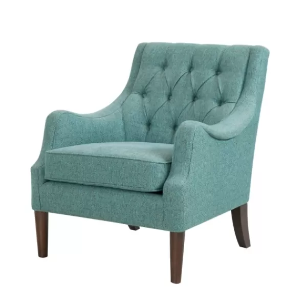 Accent Chairs-Kirkland's Home Elle Tufted Teal Accent Chair Blue