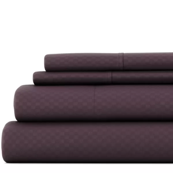 Bed Sheets-Kirkland's Home Embossed Checkered 3-Pc. Twin Sheet Set Purple