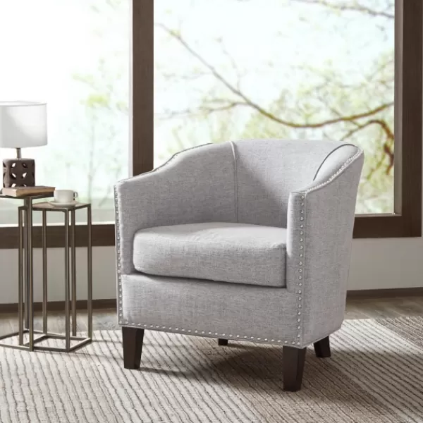 Accent Chairs-Kirkland's Home Emery Barrel Accent Chair Ivory