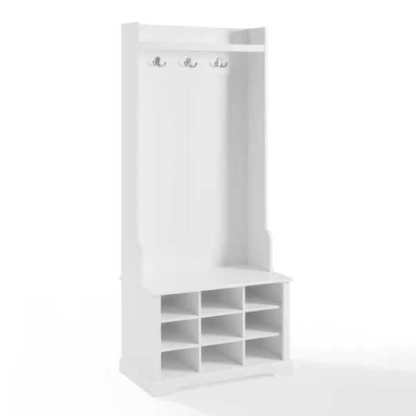 Entryway Furniture-Kirkland's Home Emily White Wood Storage Cube Hall Tree