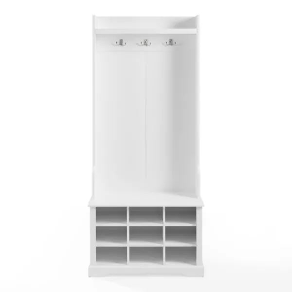 Entryway Furniture-Kirkland's Home Emily White Wood Storage Cube Hall Tree