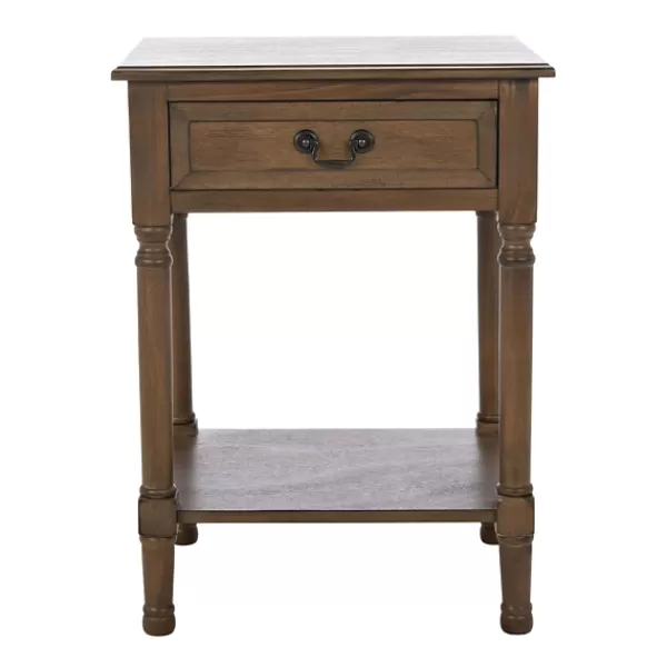 Accent & End Tables-Kirkland's Home Emory Natural Single Drawer Accent Table Black