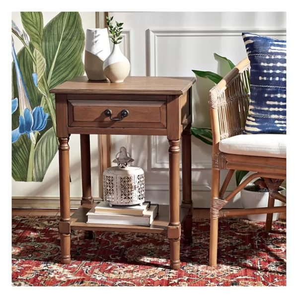 Accent & End Tables-Kirkland's Home Emory Natural Single Drawer Accent Table Black