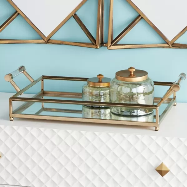 Decorative Trays-Kirkland's Home En Glammed Mirror Decorative Tray Gold