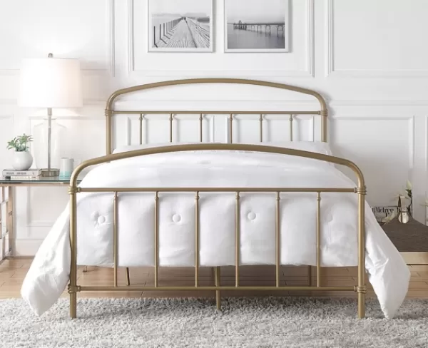 Beds & Headboards-Kirkland's Home En Sun Vintage Arch Full Bed Frame Gold