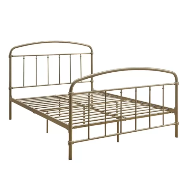 Beds & Headboards-Kirkland's Home En Sun Vintage Arch Full Bed Frame Gold