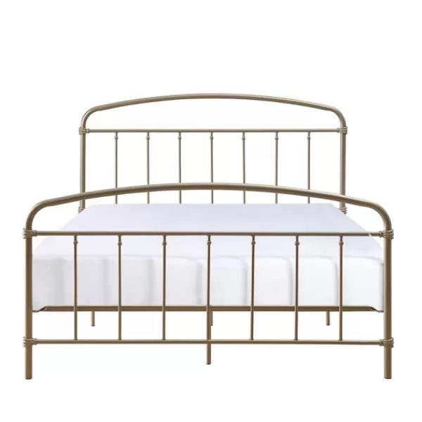 Beds & Headboards-Kirkland's Home En Sun Vintage Arch Queen Bed Frame Gold