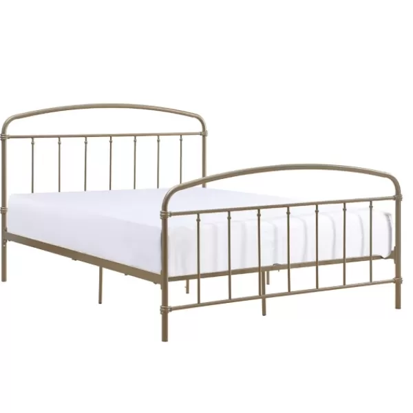 Beds & Headboards-Kirkland's Home En Sun Vintage Arch Queen Bed Frame Gold