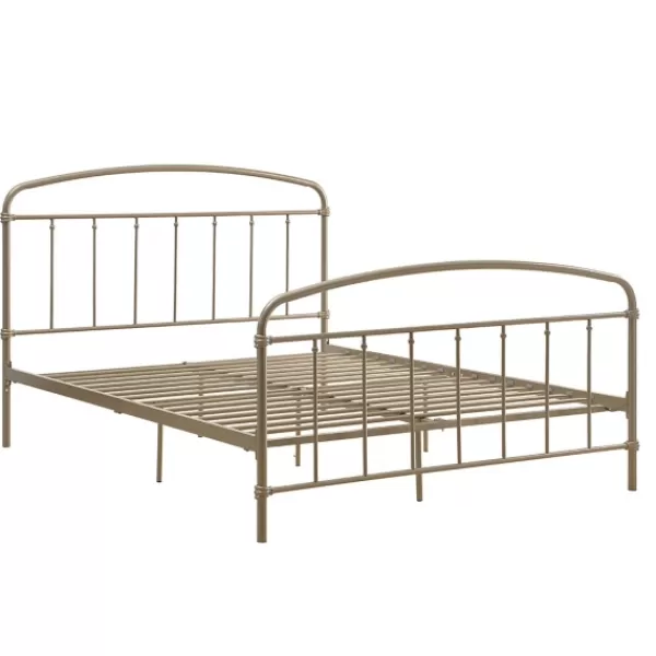 Beds & Headboards-Kirkland's Home En Sun Vintage Arch Queen Bed Frame Gold