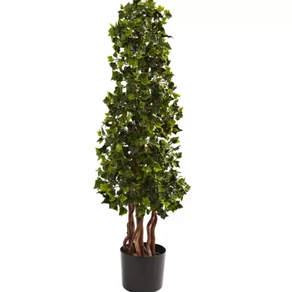 Trees & Topiaries-Kirkland's Home English Ivy Spiral Tree, 3.5 Ft.