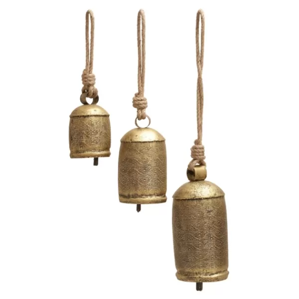 Decorative Accents-Kirkland's Home Engraved Hanging Decorative Bells, Set Of 3 Gold