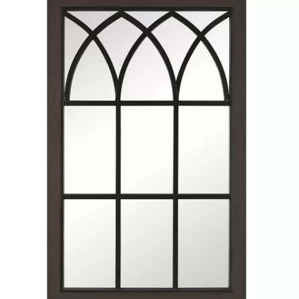 Decorative Mirrors-Kirkland's Home Espresso Grandview Arched Frame Wall Mirror Brown