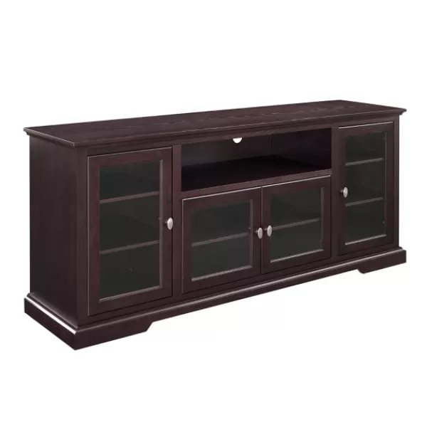 Tv Stands & Media Consoles-Kirkland's Home Espresso Wood Highboy Tv Stand Brown