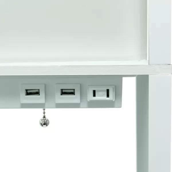 Floor Lamps-Kirkland's Home Etagere Shelf Charging Floor Lamp White