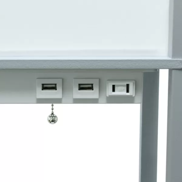 Floor Lamps-Kirkland's Home Etagere Shelf Charging Floor Lamp Gray