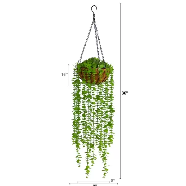 Arrangements & Greenery-Kirkland's Home Eucalyptus Vines Hanging Basket Green