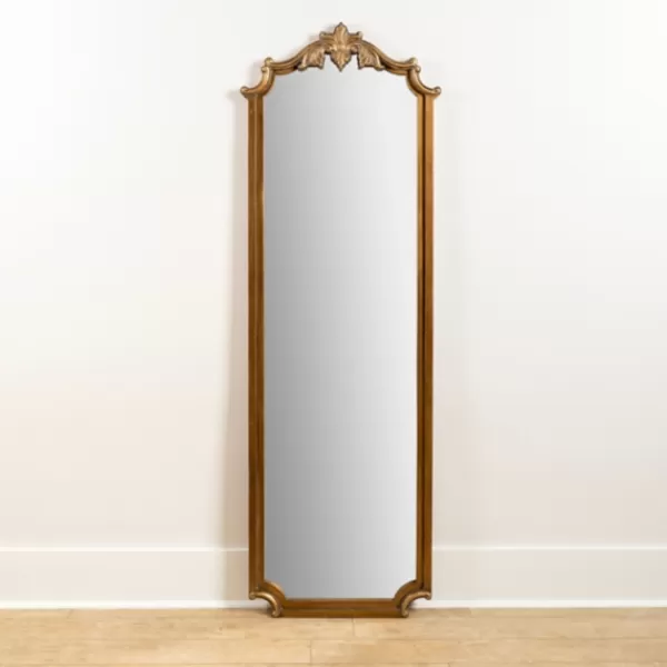 Full Length & Floor Mirrors-Kirkland's Home Evelyn Antique Gold Leaner Mirror